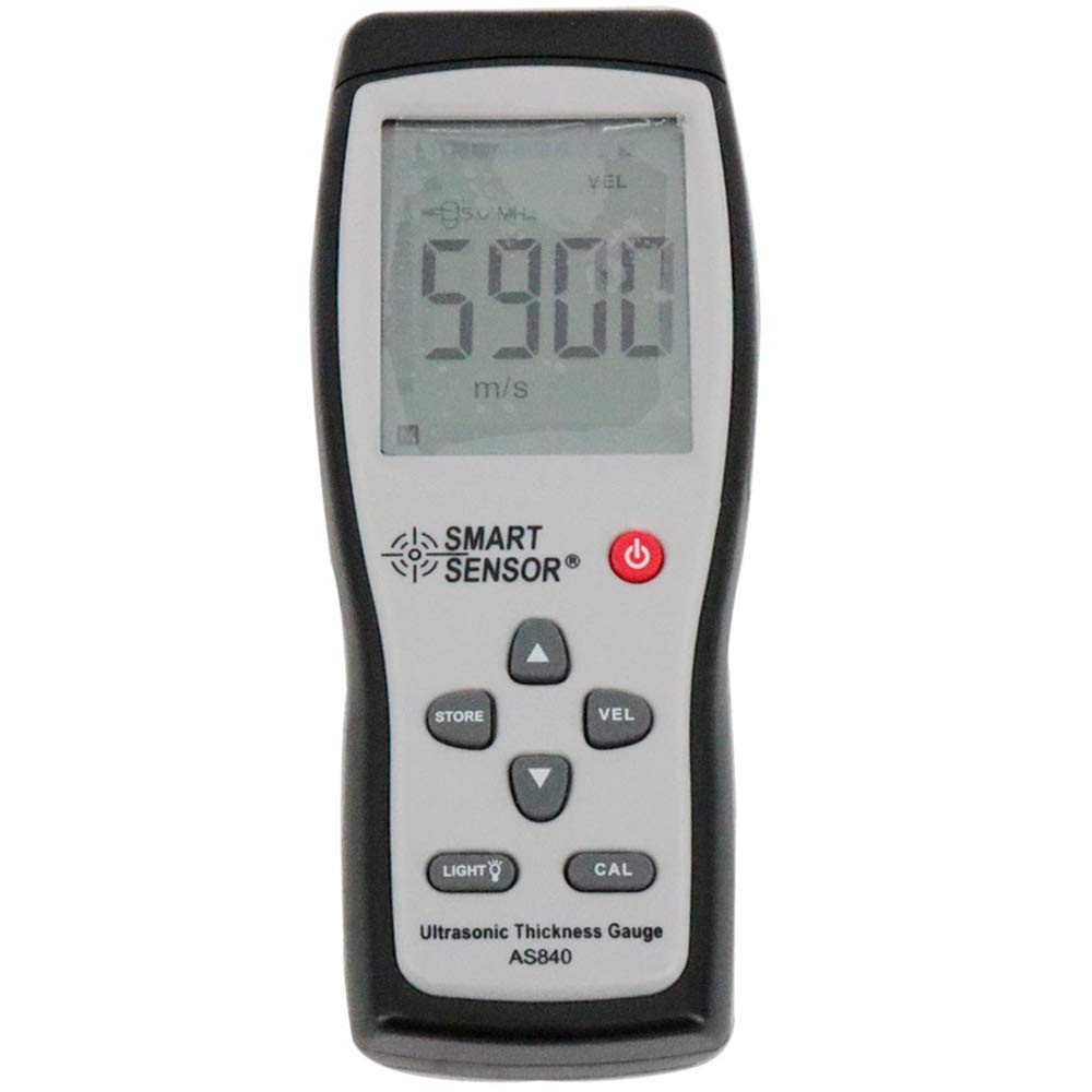 AS840 Digital Ultrasonic Thickness Gauge Tester Meter 1.2-225mm (0.05-8.86in) with 1000-9999m/s Velocity - Precision Metal, Plastic, Glass Thickness Measurement for Industrial, Marine, and Automotive Inspection