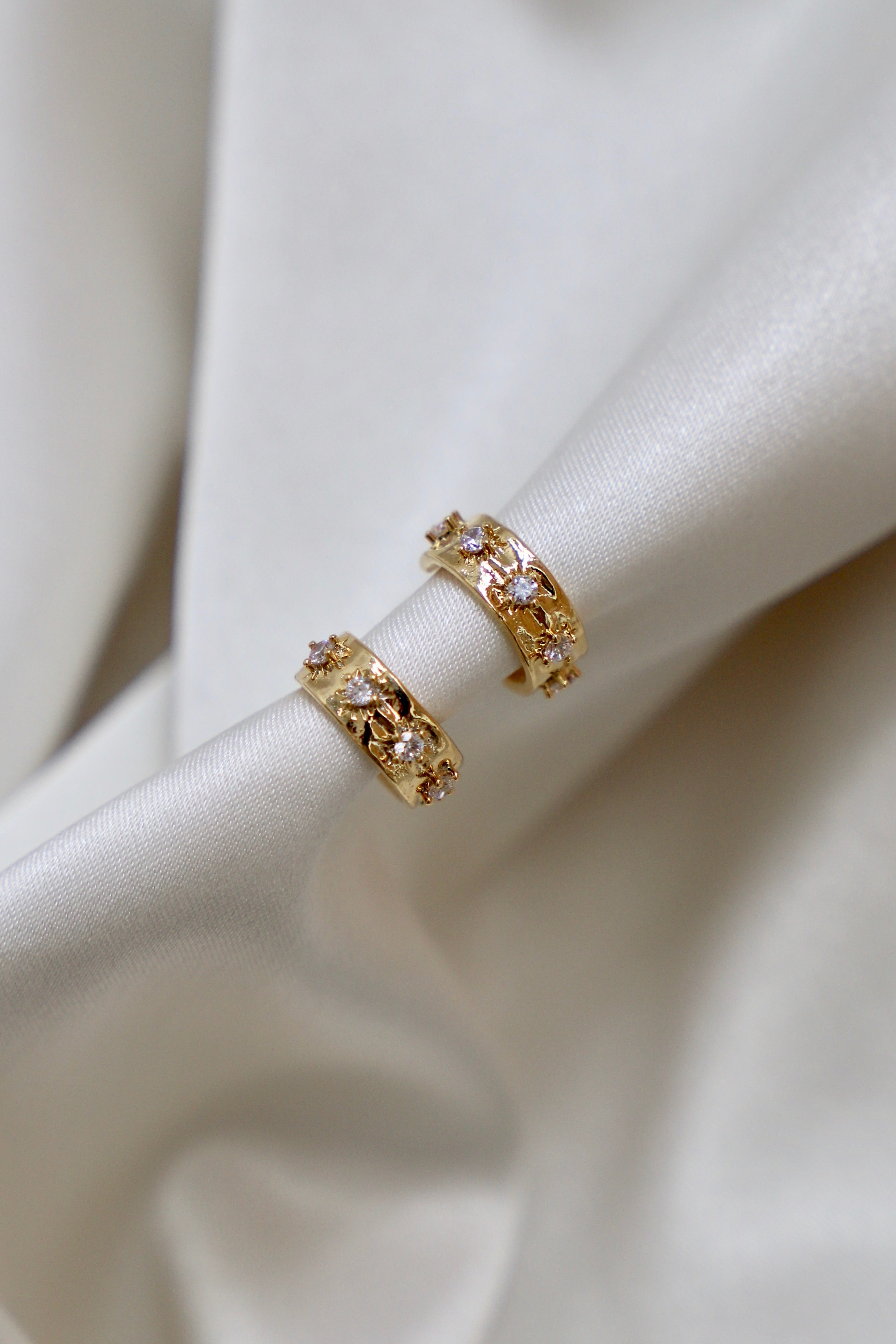 CZ Star Thick Hoops Earrings for Women - 925 Sterling Silver Chunky Hoop Earrings for Everyday Wear & Special Occasions