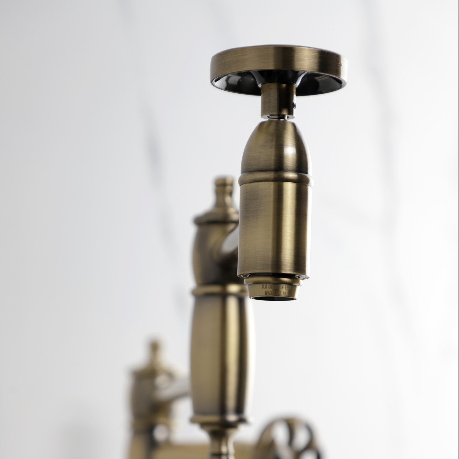 Belknap KS3703RX Two Handle Deck Mount Pot Filler Faucet in Antique Brass - Perfect for Kitchen Sink, Stove & Cooking Area
