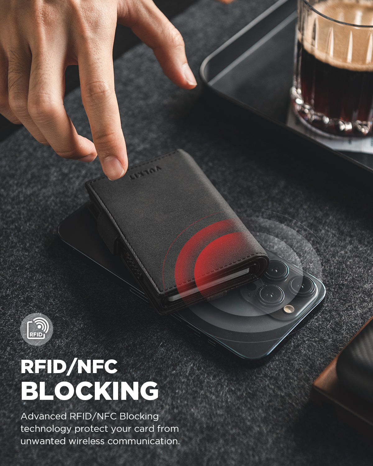 VC309 Slim RFID Blocking Wallet with Side Slider Mechanism & Magnetic Closure - Compatible with Apple AirTag (Perfect for Travel, Business & Everyday Use)