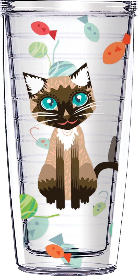 Cynthia The Cat Clear 16 Oz Travel Tumbler Cup - Leakproof Stainless Steel Insulated Water Bottle for Hot & Cold Drinks - Perfect for Office, Gym, Hiking and Outdoor Activities