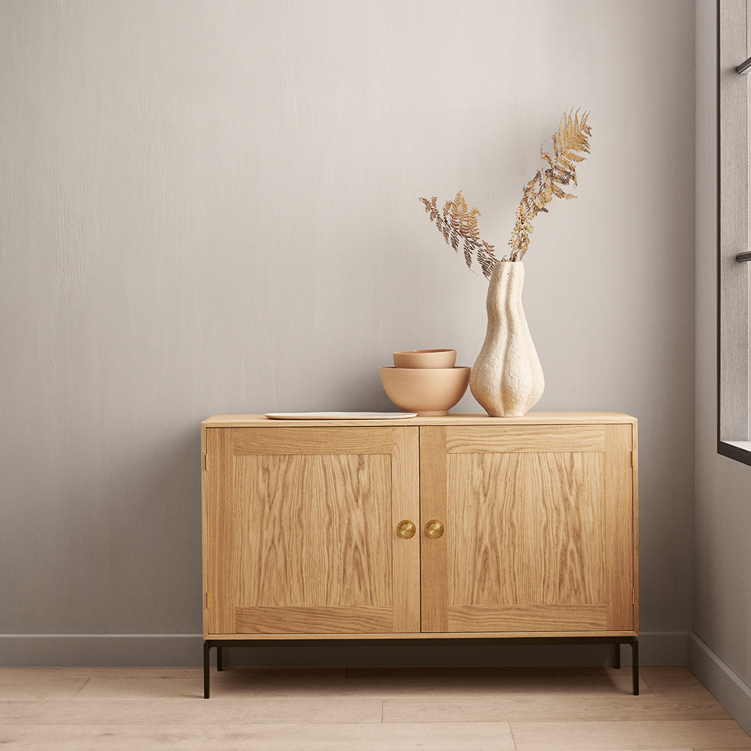 FK632115F Modern Standing Cabinet with Adjustable Shelves - Sturdy Storage Solution for Living Room, Bedroom, or Office Organization