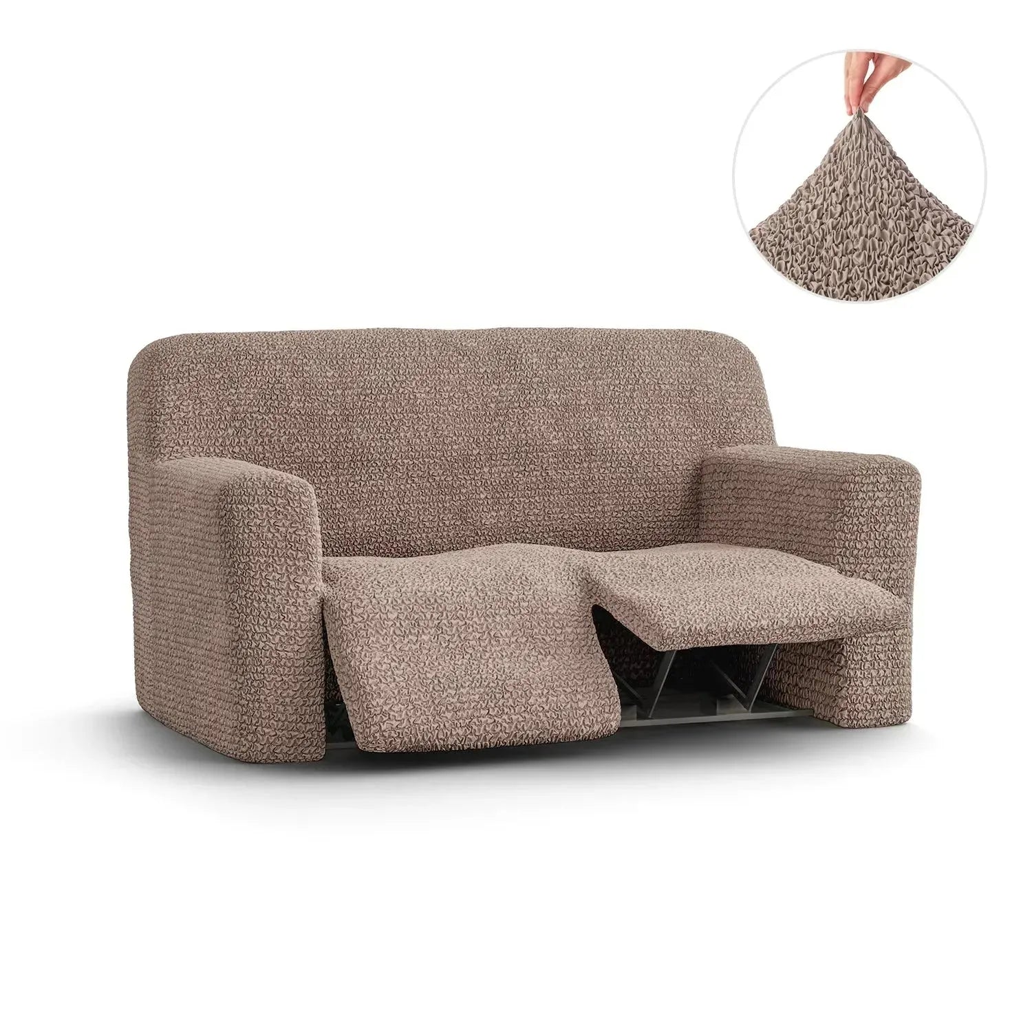 2 Seater Recliner Slipcover - Microfiber Sofa Cover Protector for Living Room Furniture, Stretchable & Washable - Perfect for Pets, Kids & Daily Use