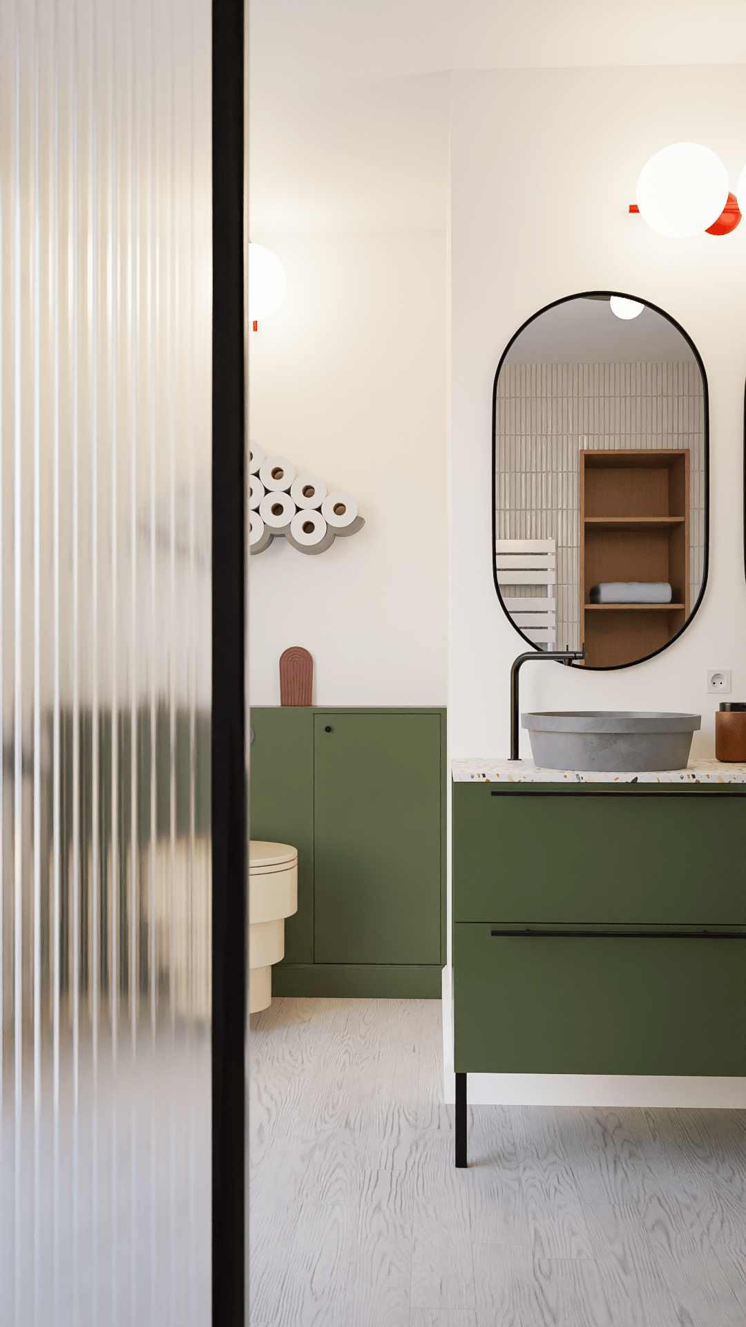 Lyon Beton Cloud 745 Modern Wall-Mounted Toilet Paper Holder - Bathroom Tissue Dispenser for Home, Office & Commercial Use