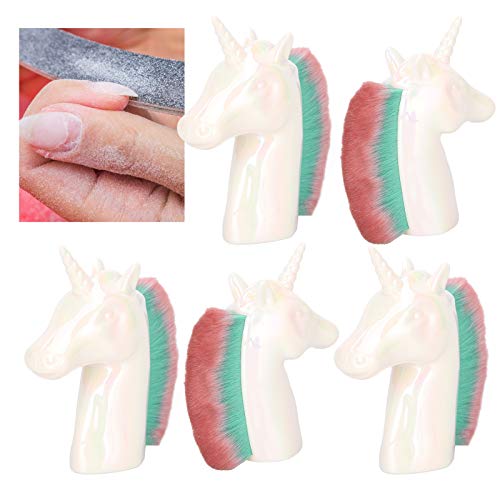 5pcs Soft Multifunctional Nail Dust Cleaner Brush Set - Colorful Nail Art Dust Remover for Acrylic & Makeup Powder - Portable Nail Art Tools for Professional Salon & Home Manicure (White)