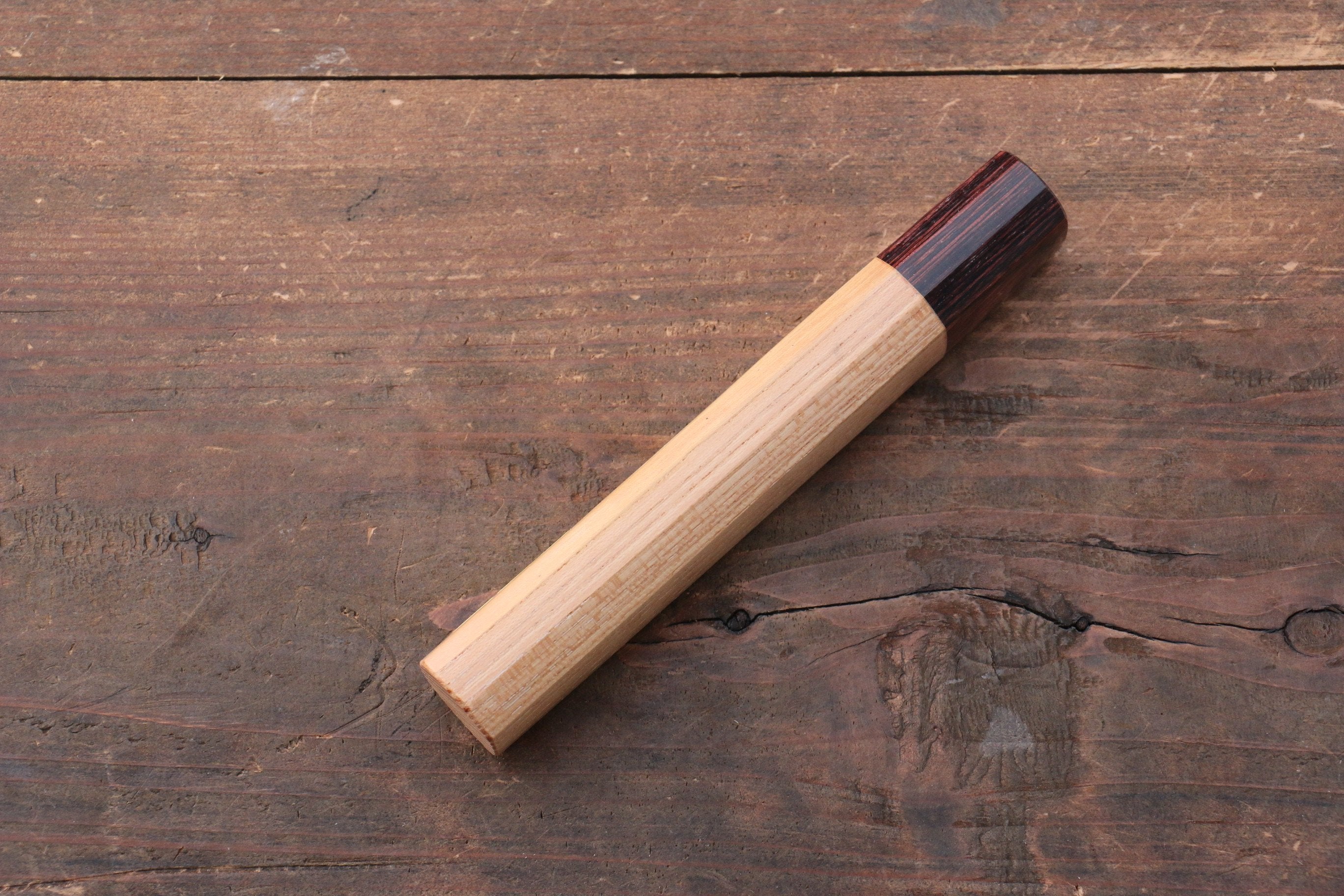 Premium Keyaki Wood Knife Handle (Medium Size) - Ergonomic Grip for Professional Chefs & Home Cooking, Perfect for Japanese & Western Style Knives