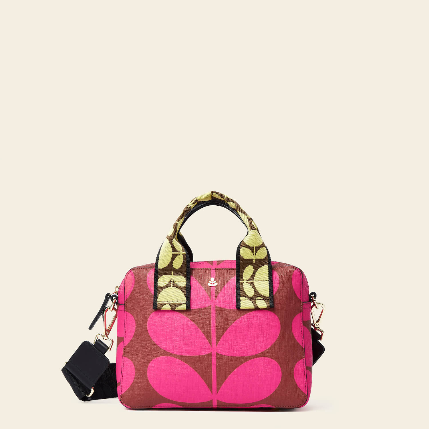 Elegant Block Handbag with Solid Stem in Cerise - Perfect for Work, Travel, and Evening Events