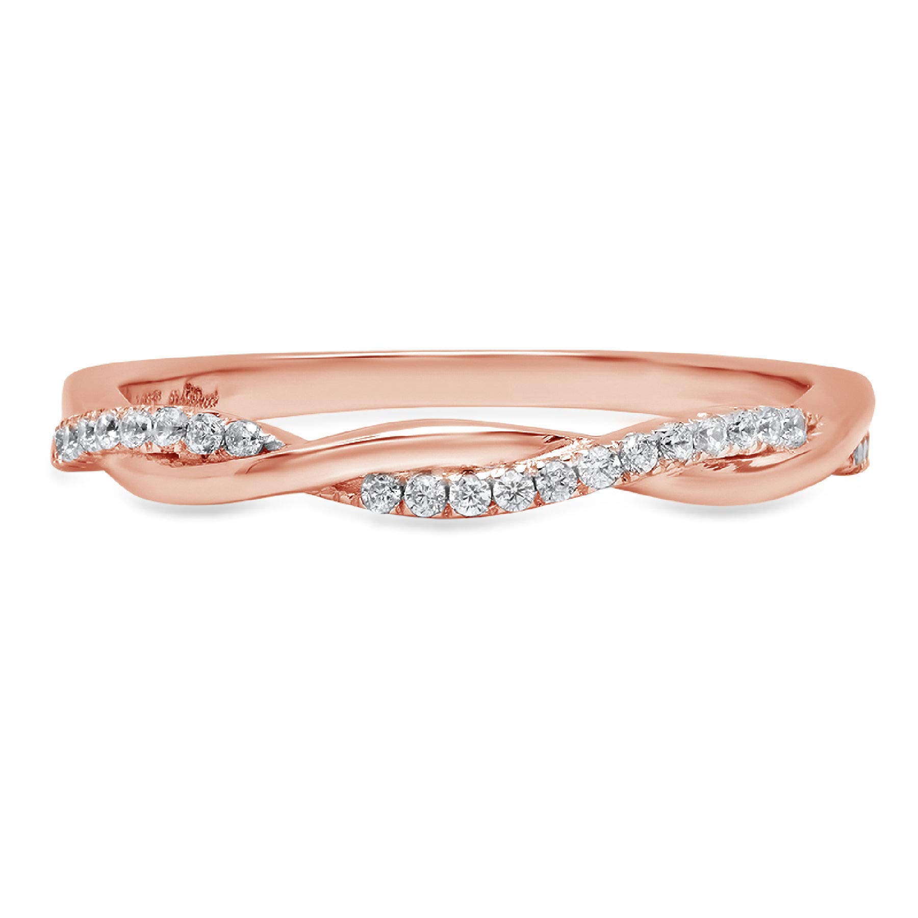 0.16 Carat Brilliant Round Cut Lab-Grown Diamond Ring - VS1-VS2 Clarity, I-J Color - 18K Rose Gold Stackable Wedding Band - Engagement, Promise, Anniversary Jewelry - Perfect for Everyday Wear & Special Occasions