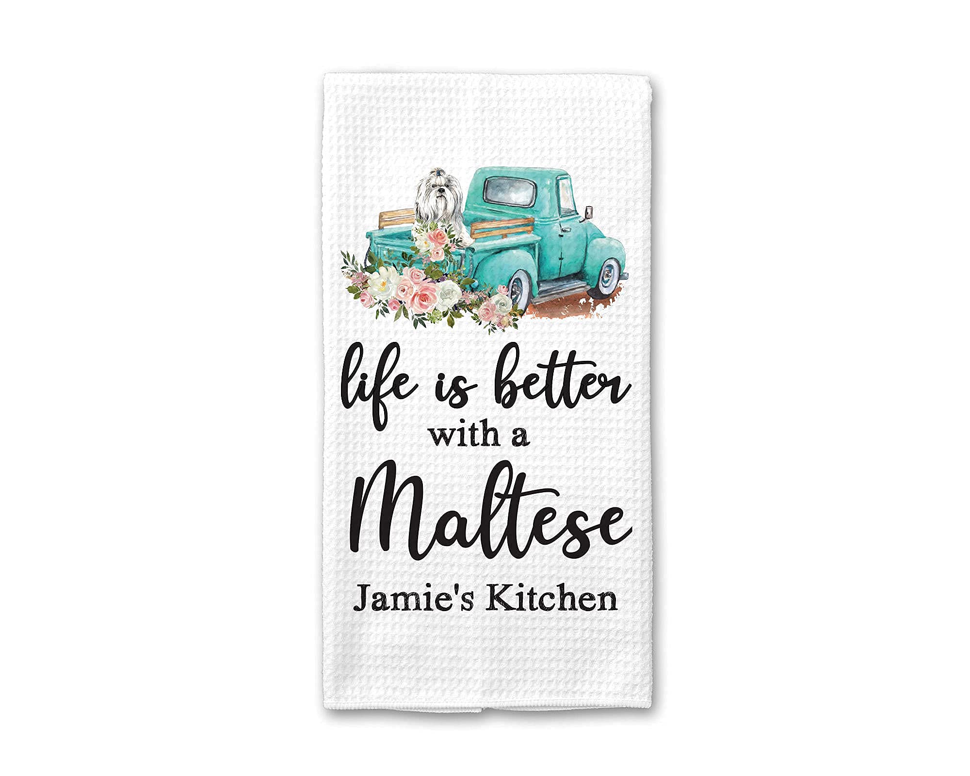 Premium Personalized Maltese Dog Kitchen Towel - Cute Tea Towel for Maltese Owners & Dog Lovers - Unique Gift Idea for Pet Decor & Kitchen Accessories - Perfect for Cooking, Cleaning & Home Decor