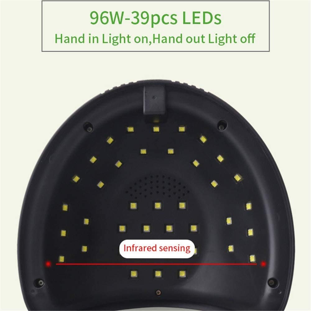 96W UV LED Nail Lamp with Auto Sensor & LCD Touch Screen - 4 Timer Settings Professional Gel Polish Dryer for Salon & Home Use - Perfect for Manicures, Pedicures & DIY Nail Art