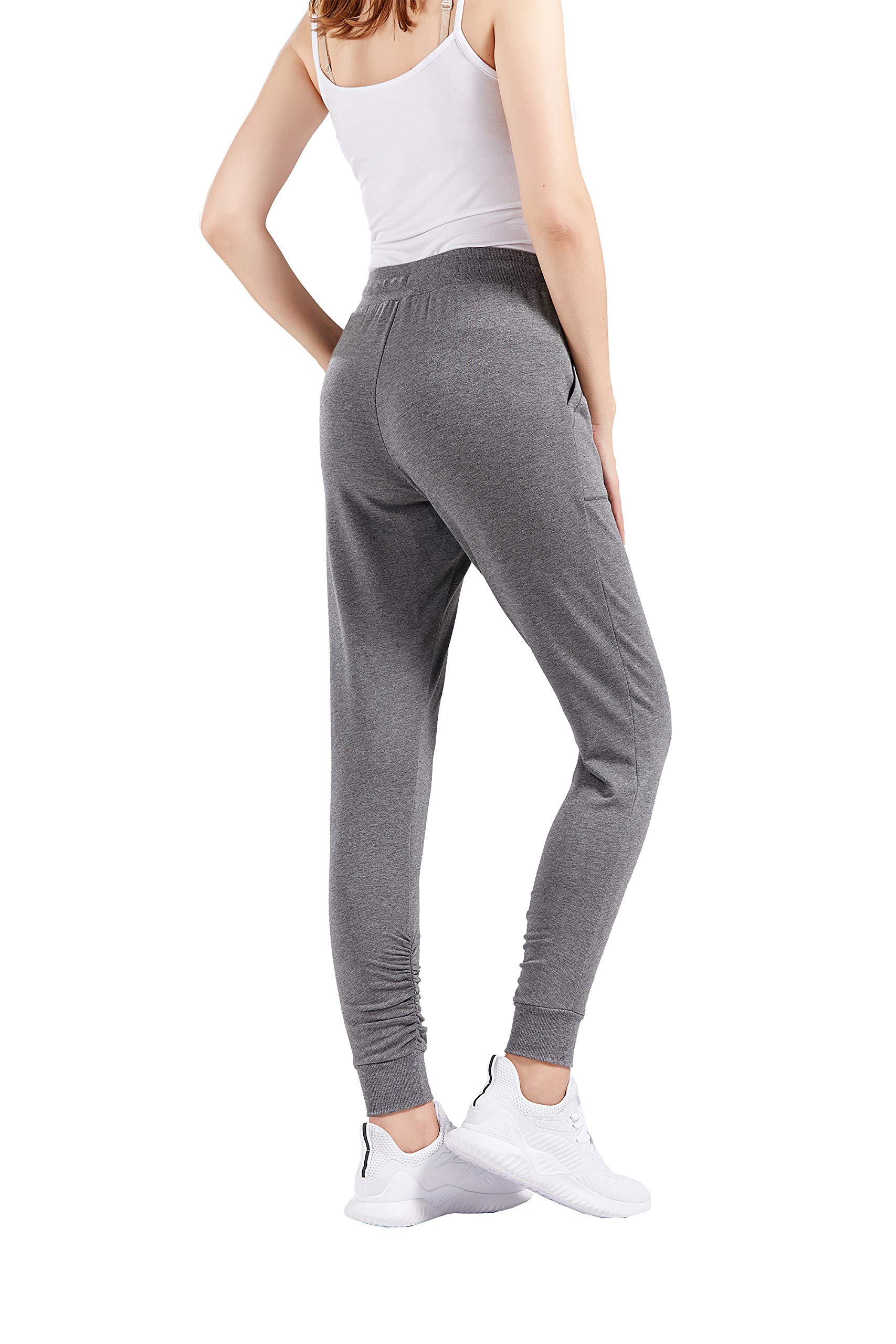 Super Soft Women's Jogger Pants - Mid-Rise Slim Leg Yoga Pants with Pockets | Comfortable Athletic Lounge Pants for Running, Workout & Casual Wear