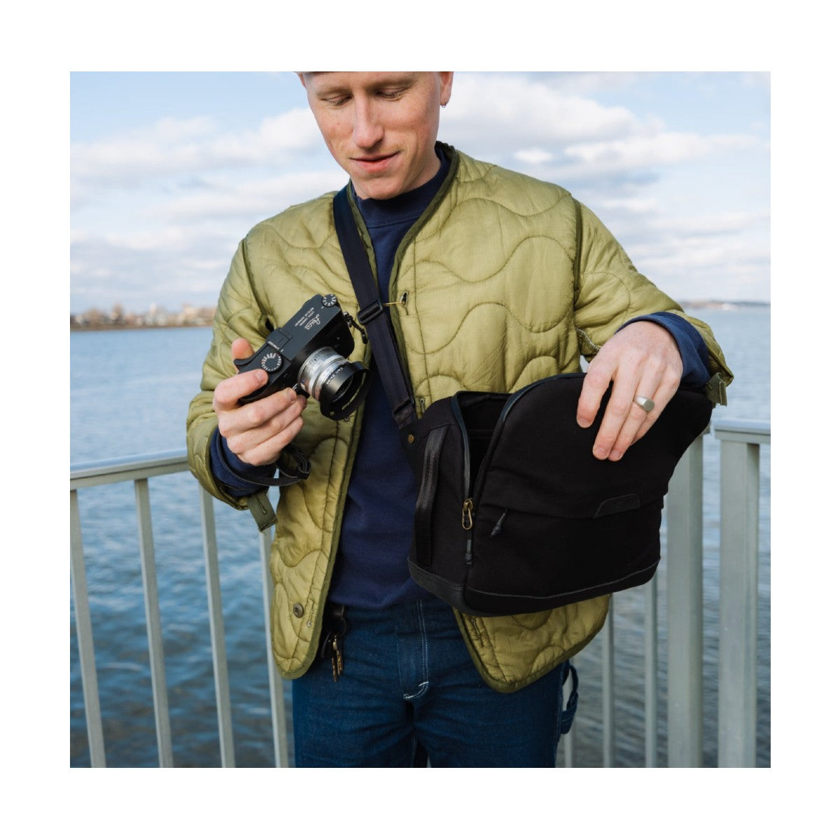 Clever Supply Camera Sling Bag - Adjustable Black Crossbody Pouch for DSLR & Mirrorless Cameras - Perfect for Travel, Hiking & Outdoor Photography