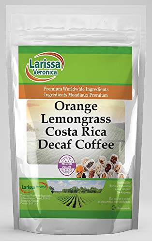 Premium Orange Lemongrass Costa Rica Decaf Whole Bean Coffee - Naturally Flavored Gourmet Coffee (16 oz, 2-Pack) - Perfect for Relaxing Evenings & After-Dinner Brews