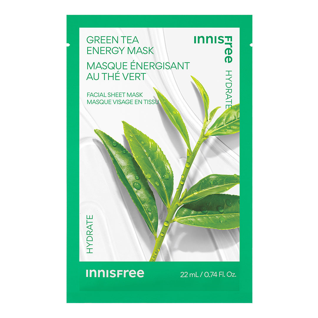 FREE Green Tea Energy Hydrate Sheet Mask – Revitalizing Facial Mask for Glowing Skin | Hydrating & Brightening | Perfect for Spa Day, Self-Care Routine & Travel Skincare