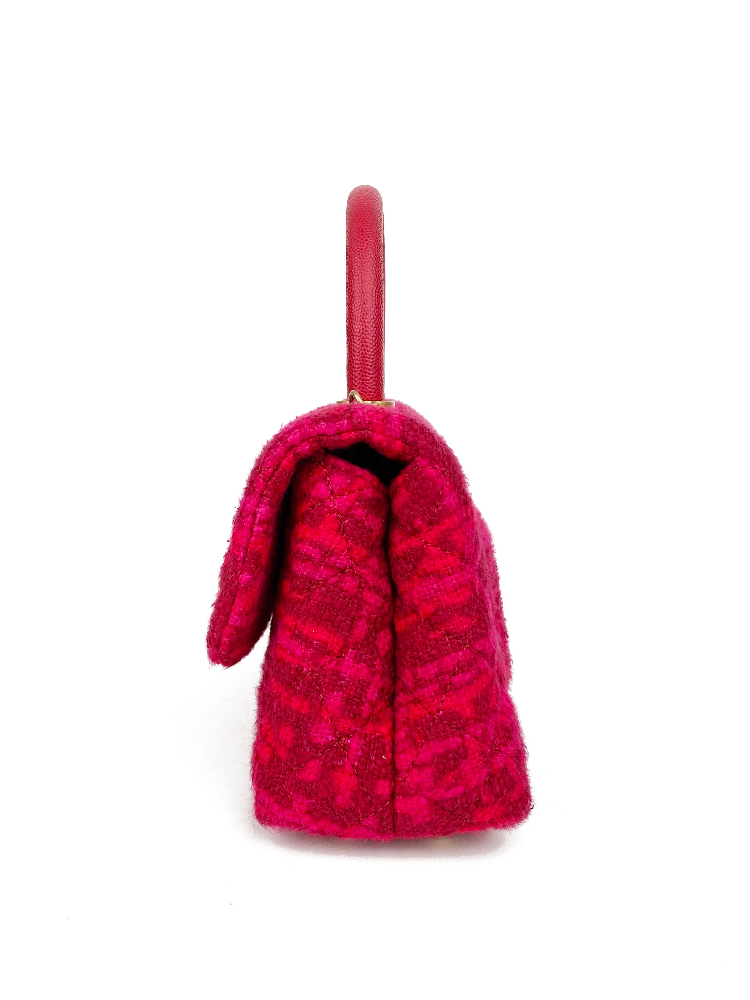Chanel Small Pink Tweed Coco Handle Bag - Luxury Designer Handbag for Women | Perfect for Parties, Weddings & Everyday Elegance