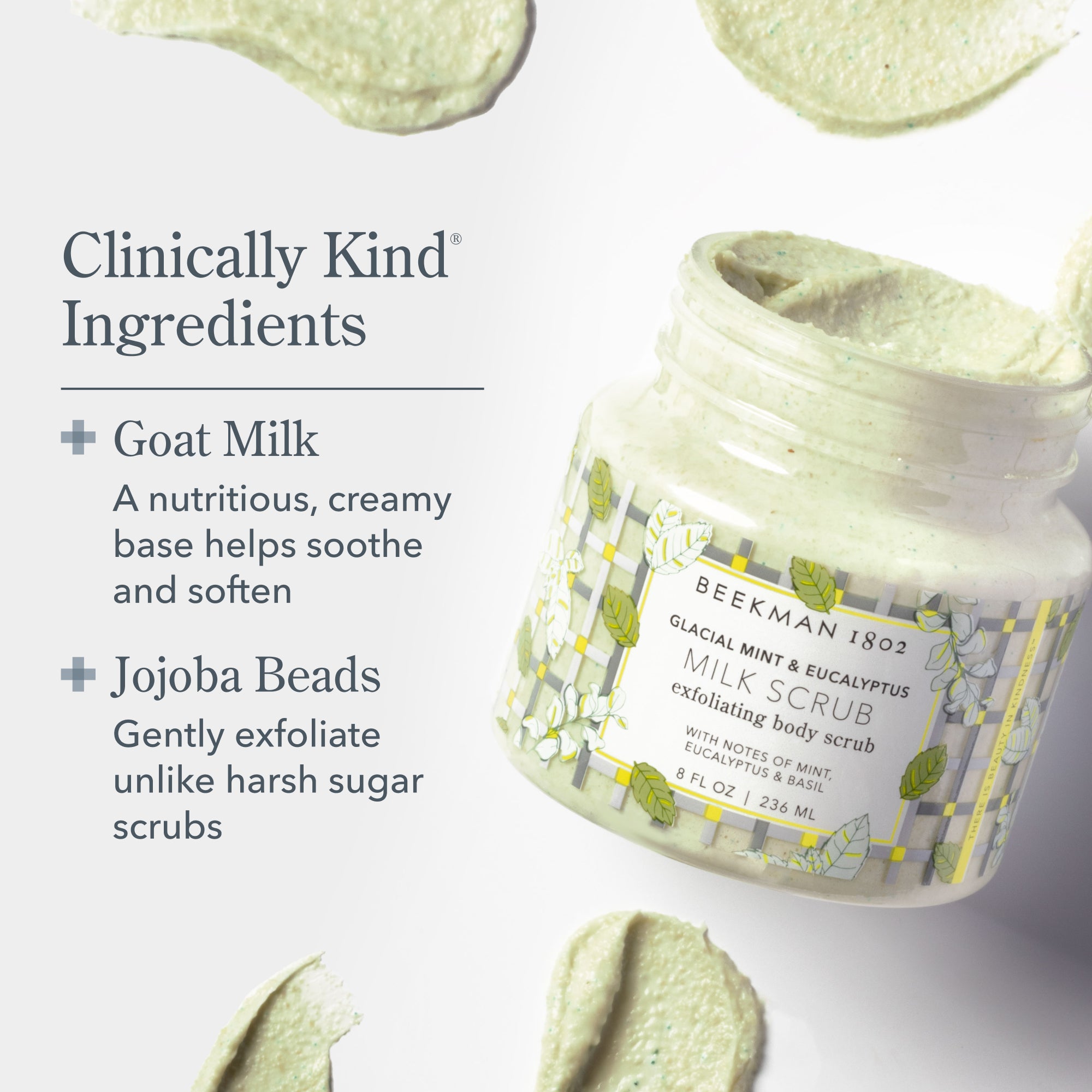 Glacial Mint & Eucalyptus Exfoliating Body Scrub Bundle - Hydrating Milk Scrub for Face & Body - Spa Quality Skincare for Dry Skin & Relaxation