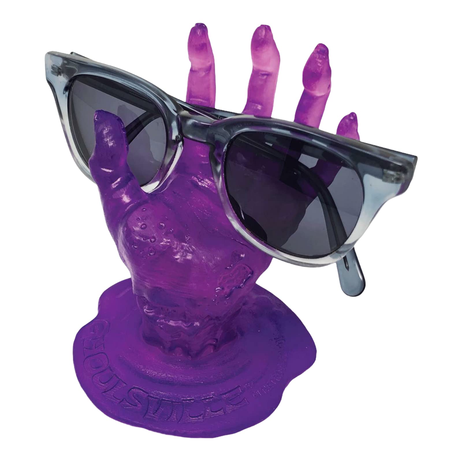 Ghoulsville Zombie Hand Stand - Phone & Sunglasses Holder - Translucent Resin for Halloween Decor