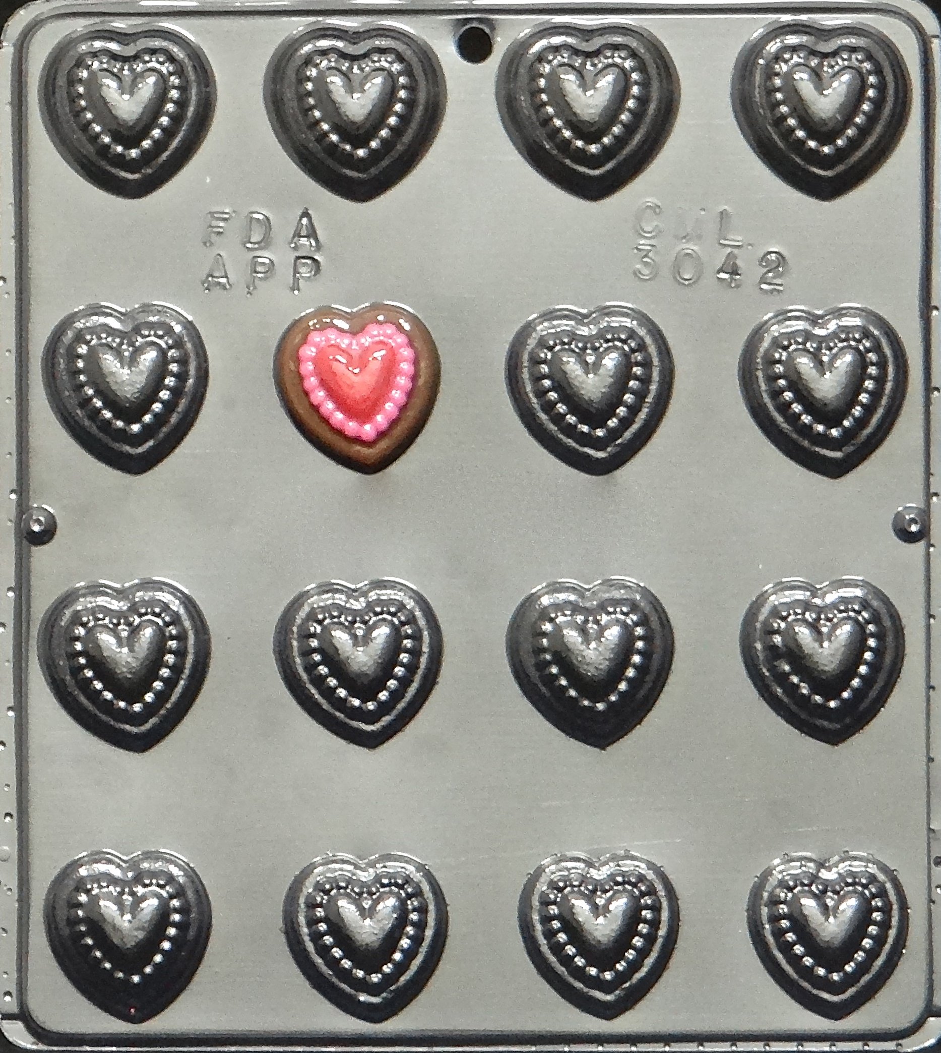 Heart Shaped Chocolate Candy Mold for Valentine's Day - 3042 Silicone Baking Mold for DIY Chocolates, Candies, and Desserts - Perfect for Valentine's Gifts, Romantic Dates, and Holiday Baking