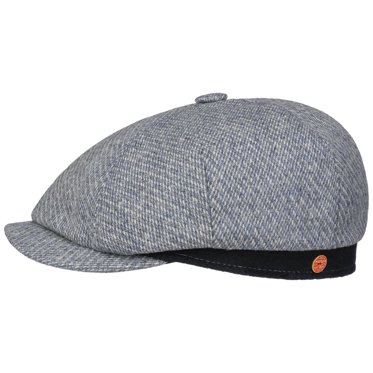 Stylish Seven Contrast Edge Flat Cap by Mayser - Classic Men's & Women's Fashion Hat for Casual Outings, Golf, and Outdoor Activities