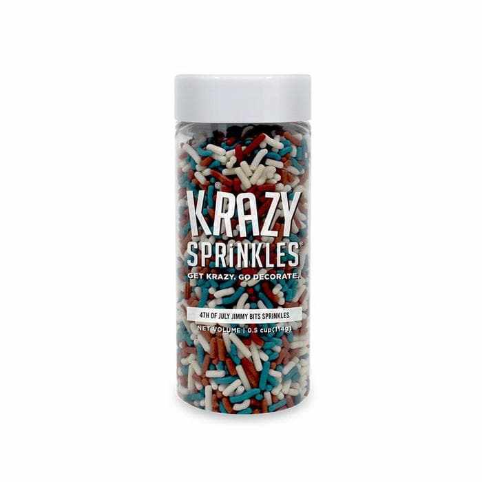 4th of July Patriotic Jimmies Sprinkles - Red, White & Blue Cake Decorations for Independence Day - Perfect for Cupcakes, Cookies & Party Desserts