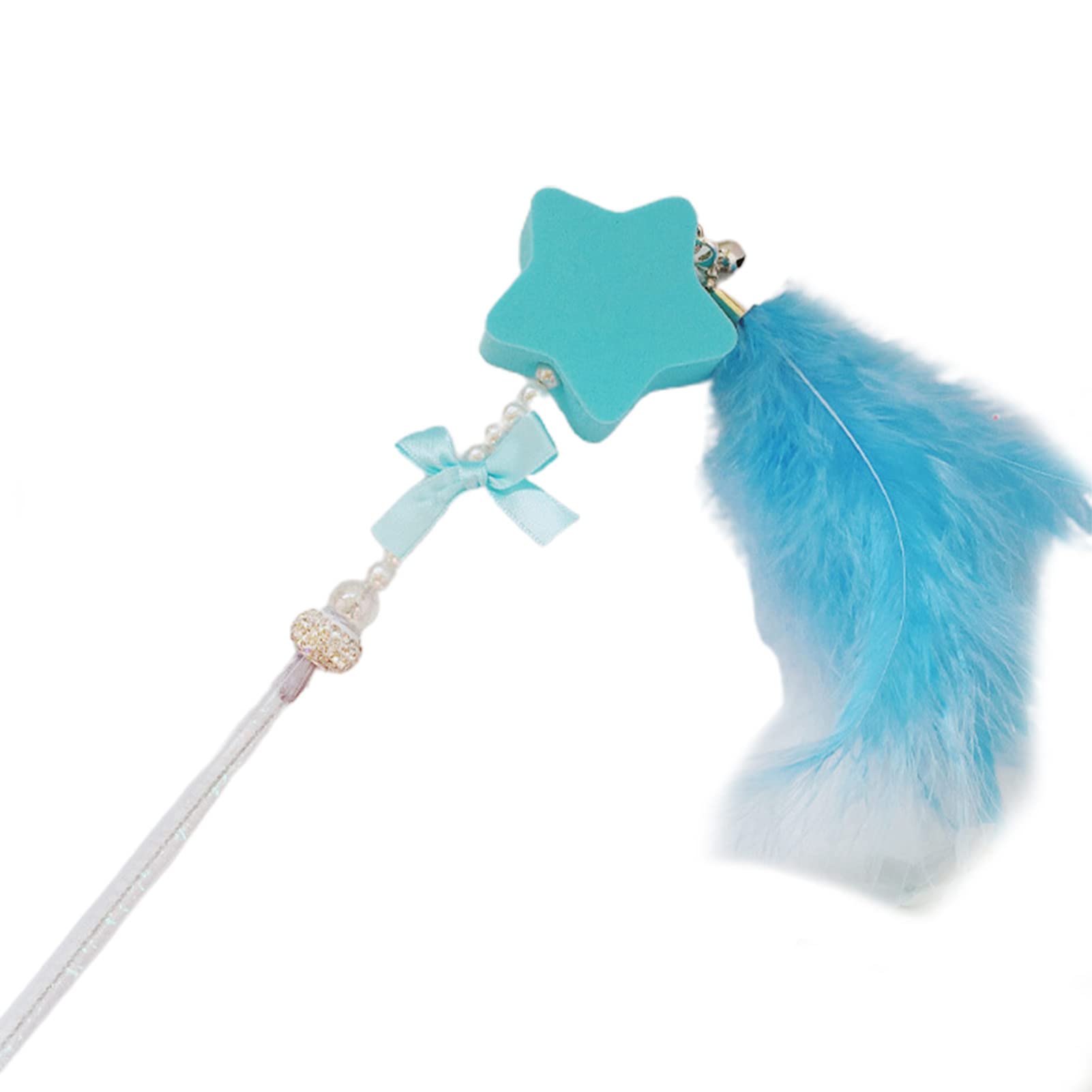 Durable Bite-Resistant Cat Feather Wand Toy with Sound - Interactive Plastic Cat Stick for Play & Relaxation - Perfect for Indoor Cats, Kittens & Playtime Bonding