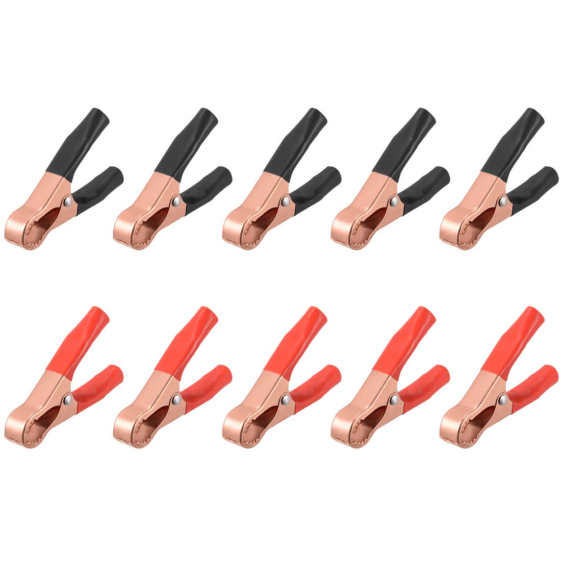 Heavy Duty 50A Insulated Alligator Clips - 10pcs Battery Crocodile Clamps for Electrical Testing, Charging & Automotive Use - Perfect for Car Batteries, Solar Panels & DIY Electronics Projects