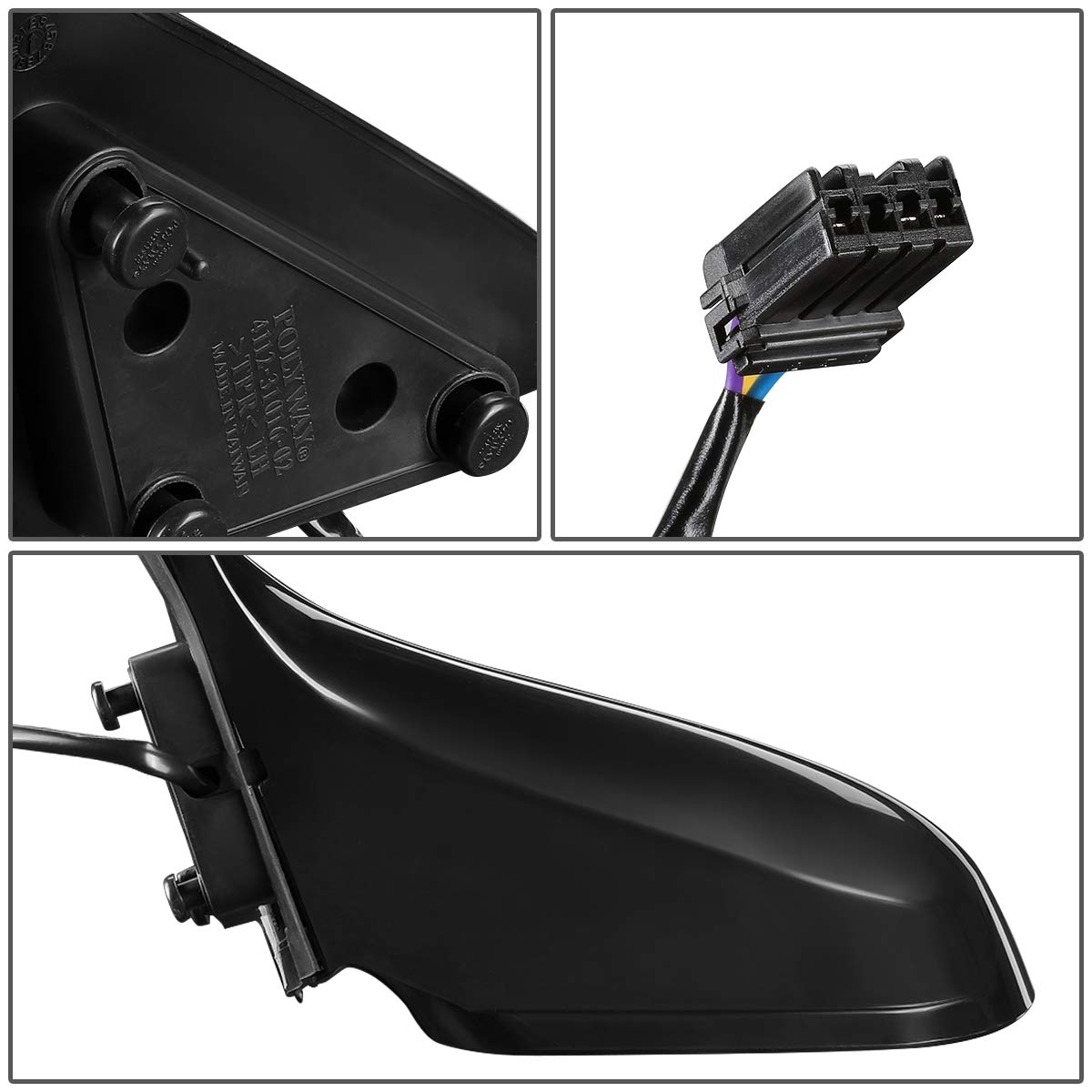 Auto Dynasty MA1320124 MA1321124 Pair OE Style Powered Rear Side View Door Mirror Replacement for 1998-1999 Mazda 626 - Perfect for Parking Assistance & Blind Spot Visibility