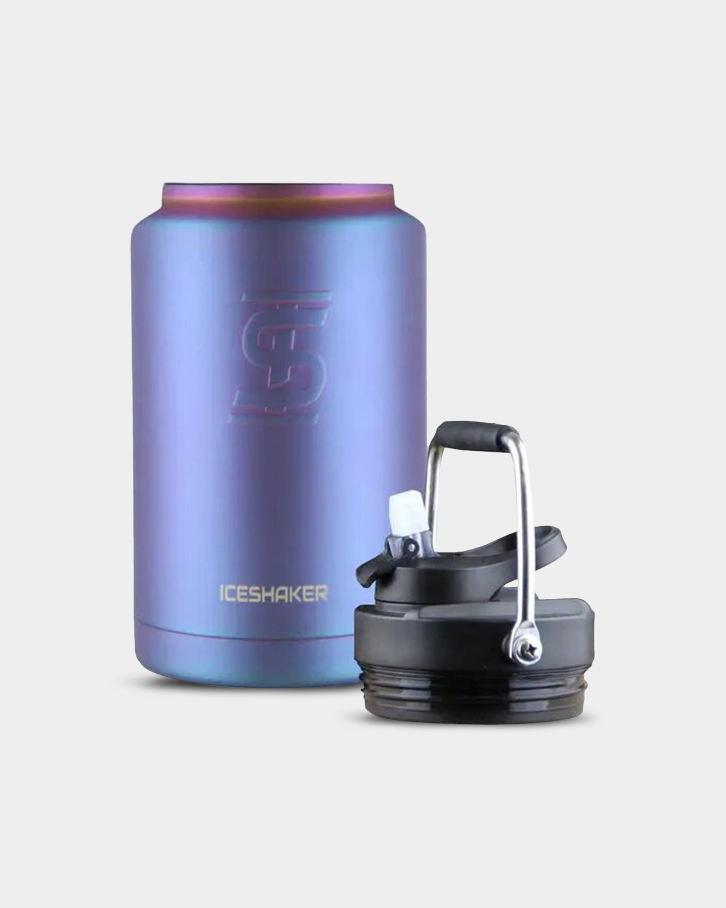 1 Gallon (128oz) Ice Shaker Water Bottle - Leakproof & Insulated Stainless Steel Jug for Gym, Workouts, and Outdoor Activities - Keeps Drinks Cold for 24 Hours