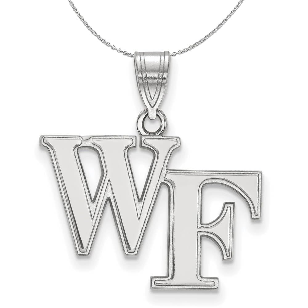 Sterling Silver WF Pendant Necklace - Wake Forest University Jewelry for Women, Men | Elegant Gift for Graduation, Birthday & Special Occasions