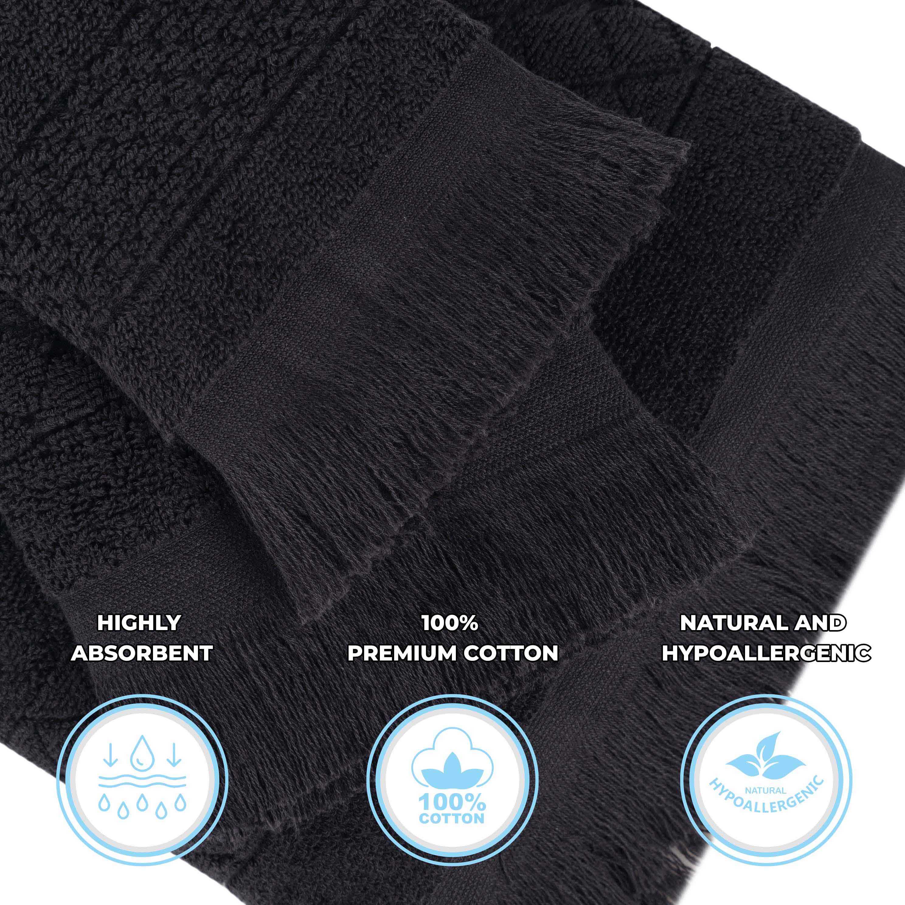 Premium 9-Piece Cotton Geometric Jacquard Towel Set - Ultra Soft, Absorbent & Plush - Perfect for Bathroom, Spa & Luxury Home Decor