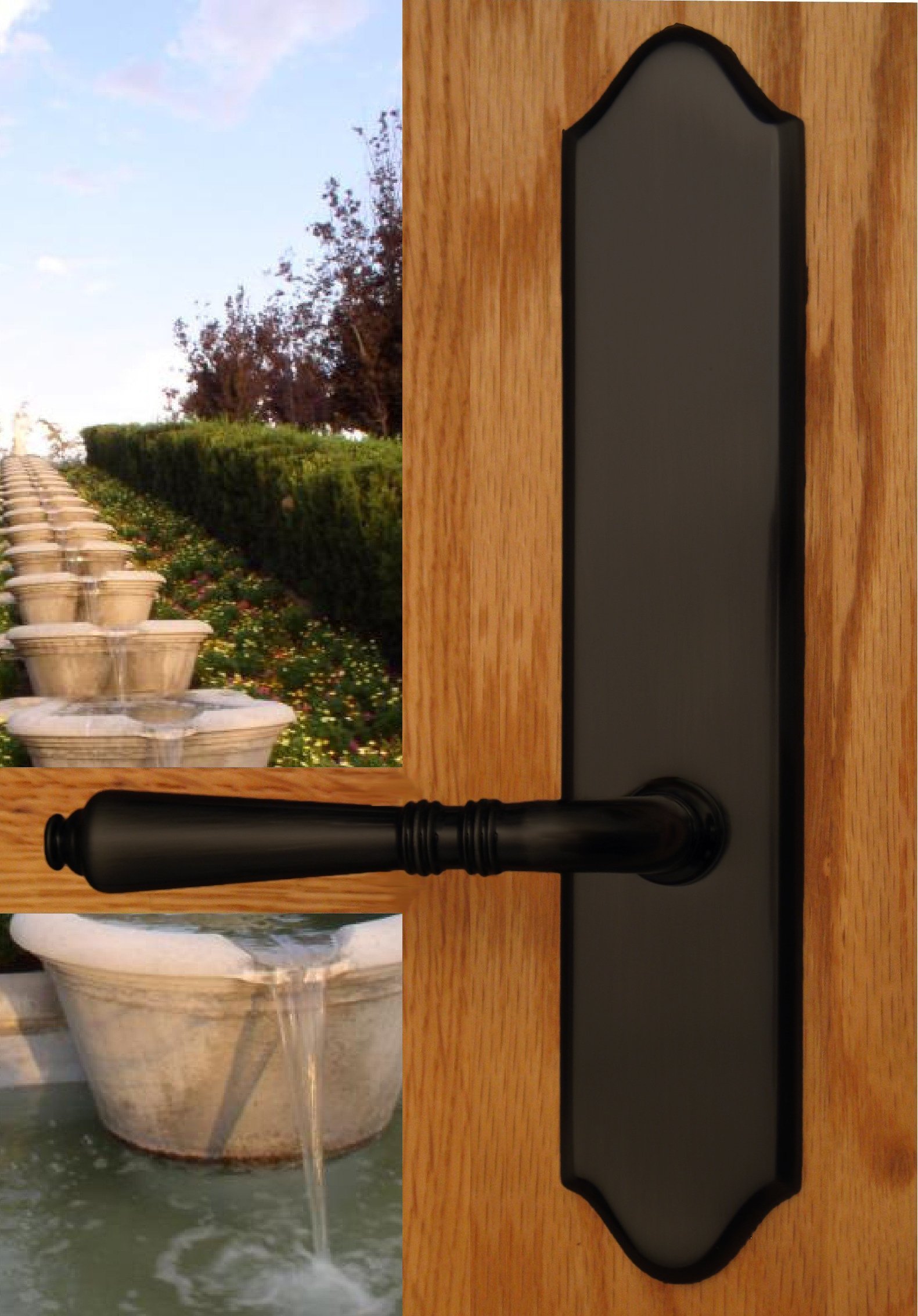 Bellagio by FPL - Solid Brass Left-Handed Privacy Door Lever Set in Black | Durable & Secure Interior Door Handle for Bedrooms & Bathrooms