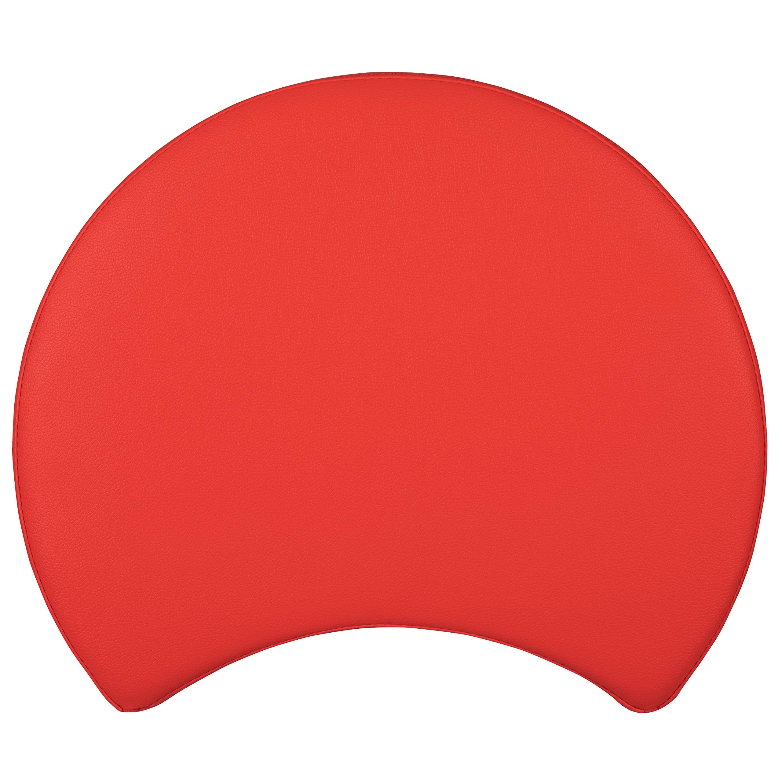 EMMA & OLIVER 18 Inch Soft Seating Flexible Moon Chair for Kids - Red Bean Bag Style Floor Seat for Classrooms, Playrooms, and Common Spaces - Perfect for Reading Nooks, Relaxation & Sensory Rooms