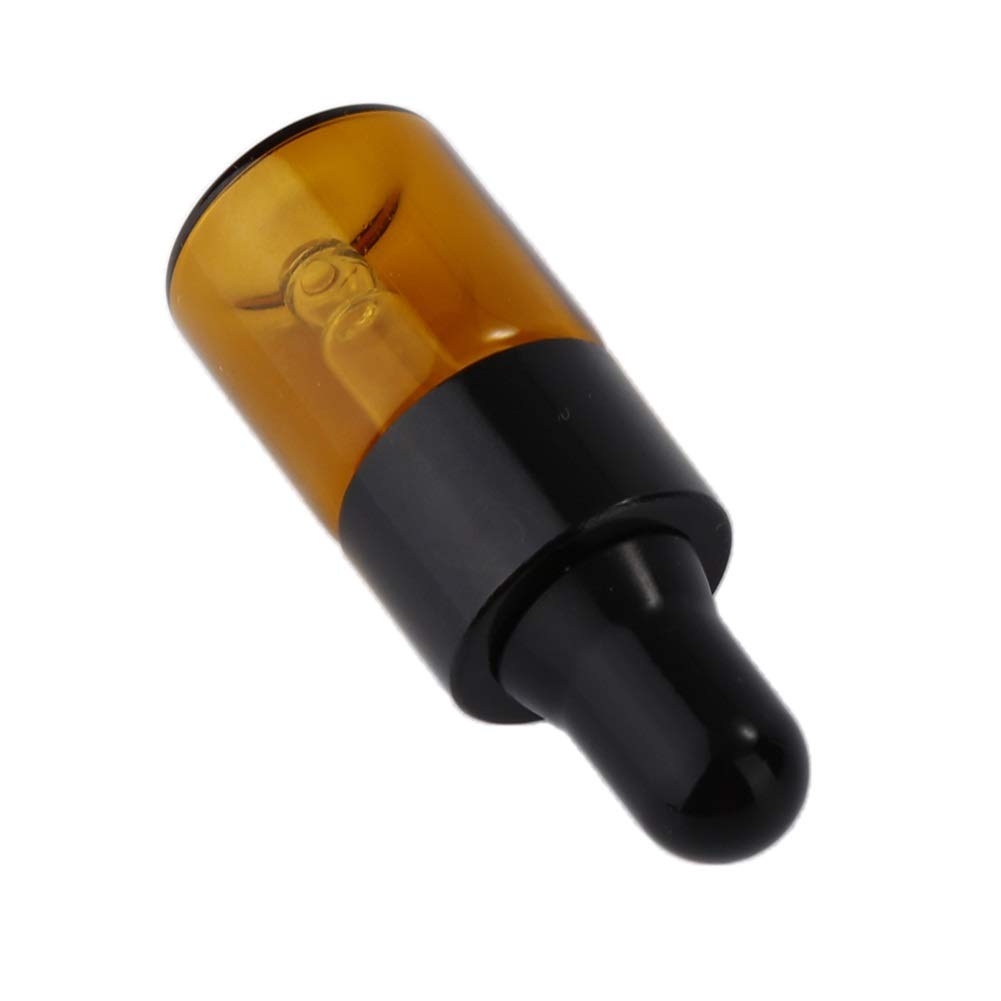 30Pcs 2ml Amber Glass Dropper Bottles - Empty Essential Oil Sample Vials with Glass Eye Droppers & Black Caps - Perfect for DIY Perfume, Aromatherapy, Skincare and Cosmetic Storage (2ml)