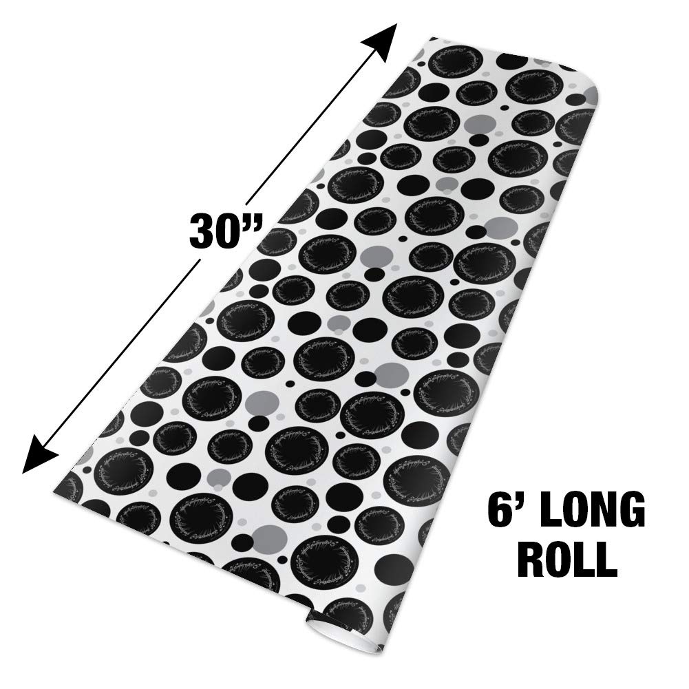 The Lord of the Rings Mordor Script Gift Wrap Paper Roll - Premium Wrapping Paper for LOTR Fans, Birthday & Christmas Gifts, Party Decorations