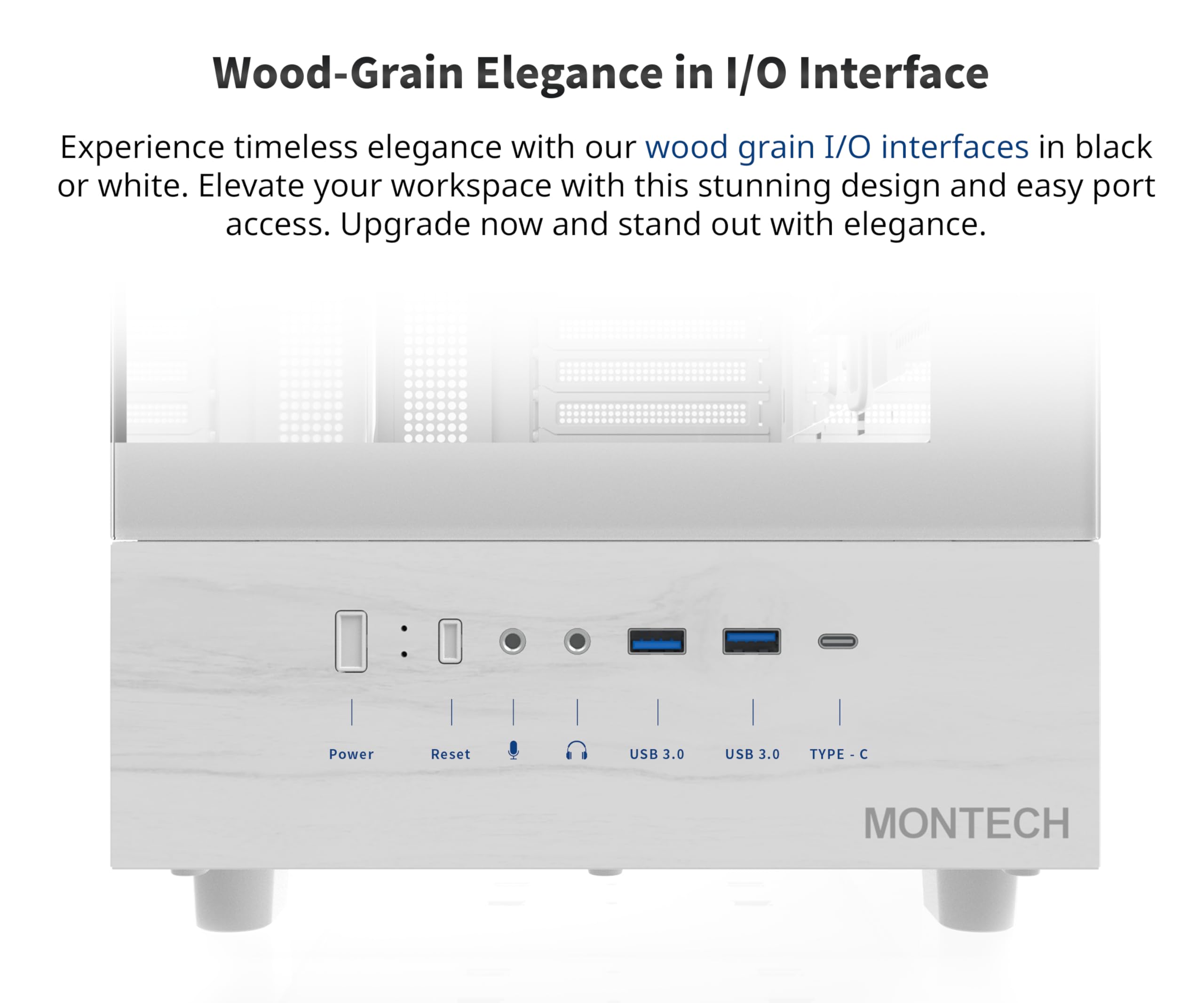 MONTECH XR ATX Mid-Tower PC Gaming Case - 3 x 120mm ARGB PWM Fans, Dual Tempered Glass Panels, Wood-Grain I/O, Supports RTX 4090 GPU & 360mm Radiator (White) - Perfect for High-End Gaming Rigs & Custom Water Cooling Builds