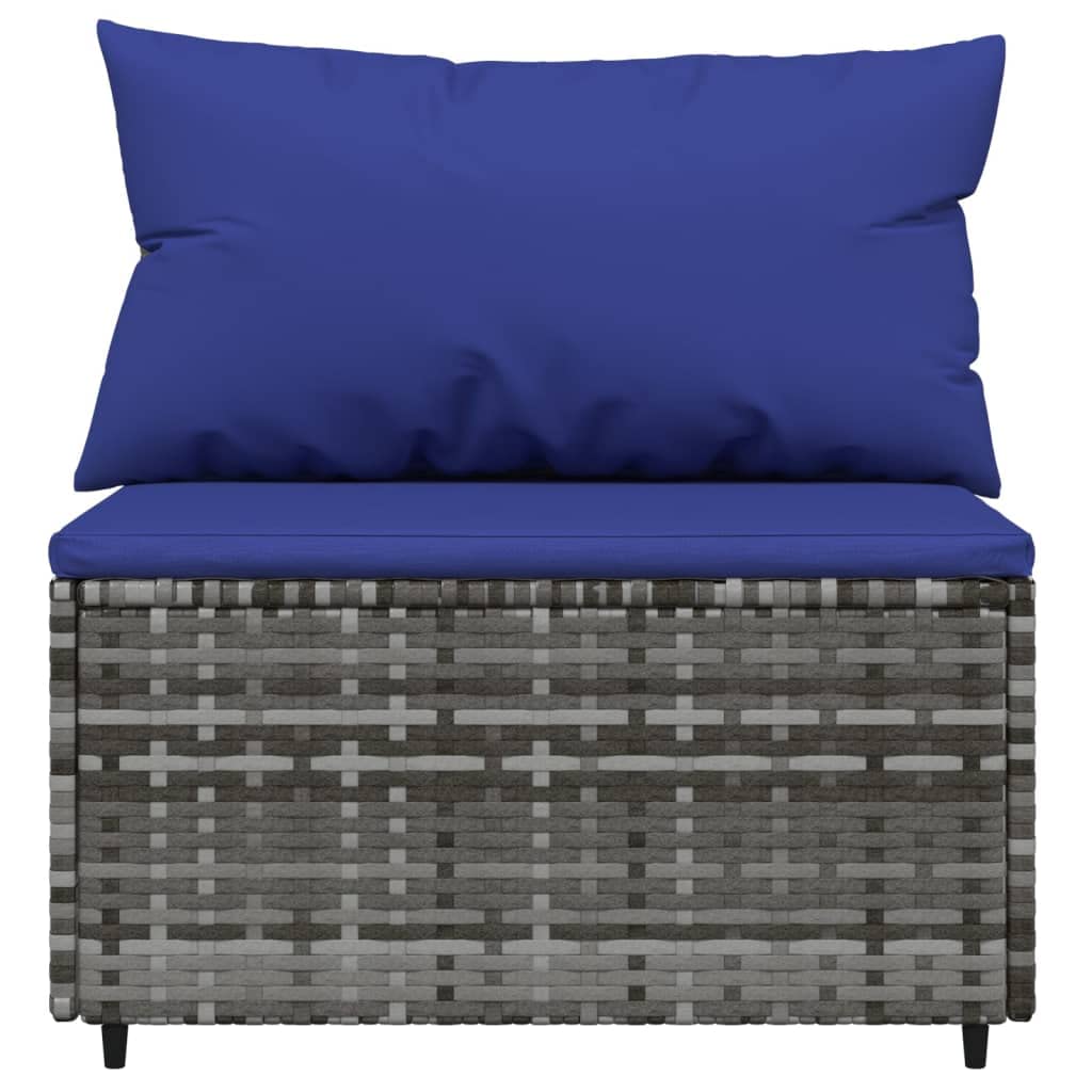 **2-Piece Gray Poly Rattan Patio Sofa Set with Cushions – 29.76lbs – Outdoor Living, Garden, Deck, or Poolside Relaxation**