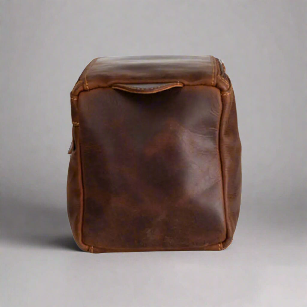Premium Leather Darwin Travel Wash Bag for Men & Women - Durable Toiletry Organizer for Bathroom, Gym, Camping & Business Trips