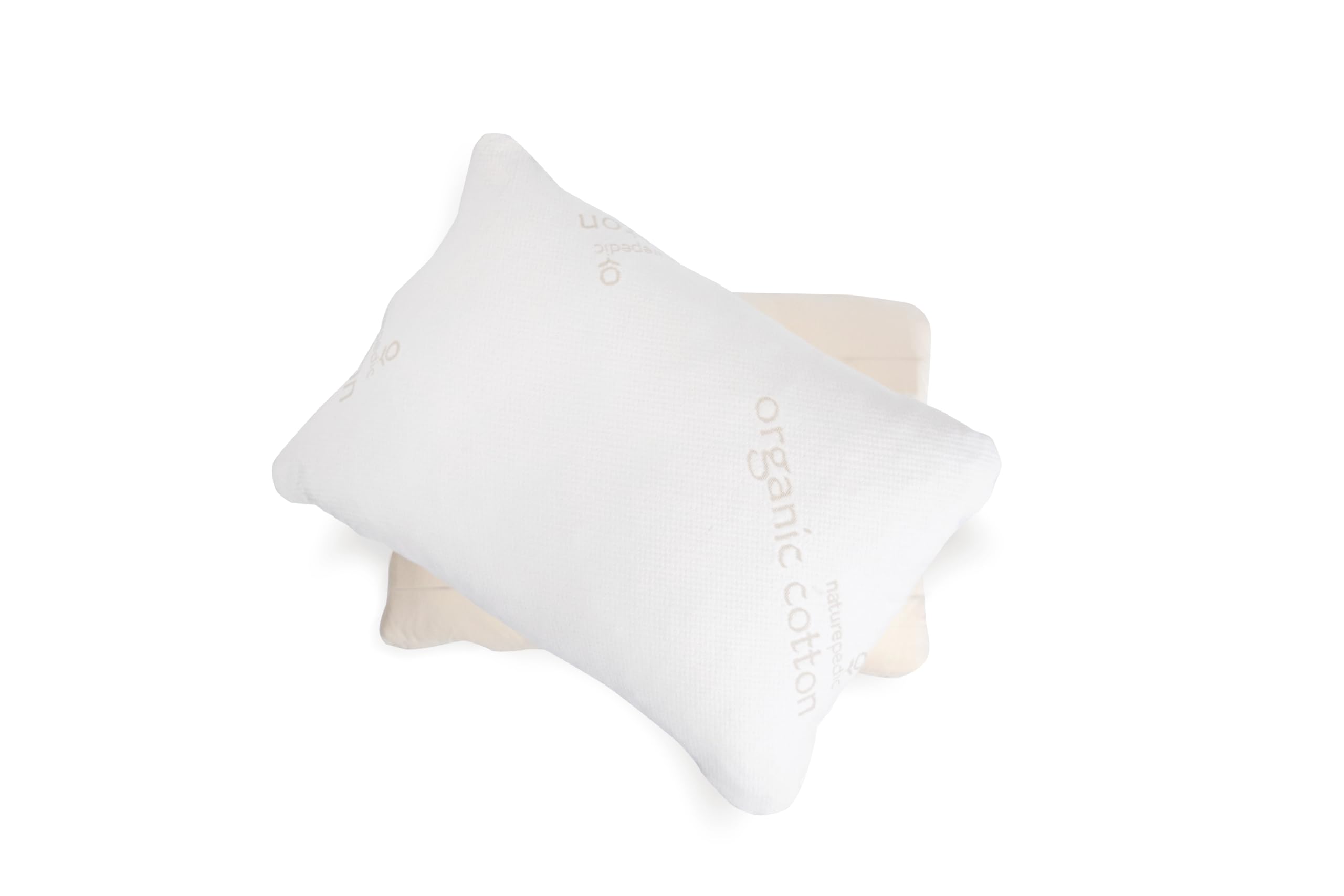 **Naturepedic 2-in-1 Organic Latex Pillow - King Size Adjustable Fill Luxury Bed Pillow for Back & Neck Pain Relief - Perfect for Side Sleepers, Stomach Sleepers & Back Pain Sufferers**