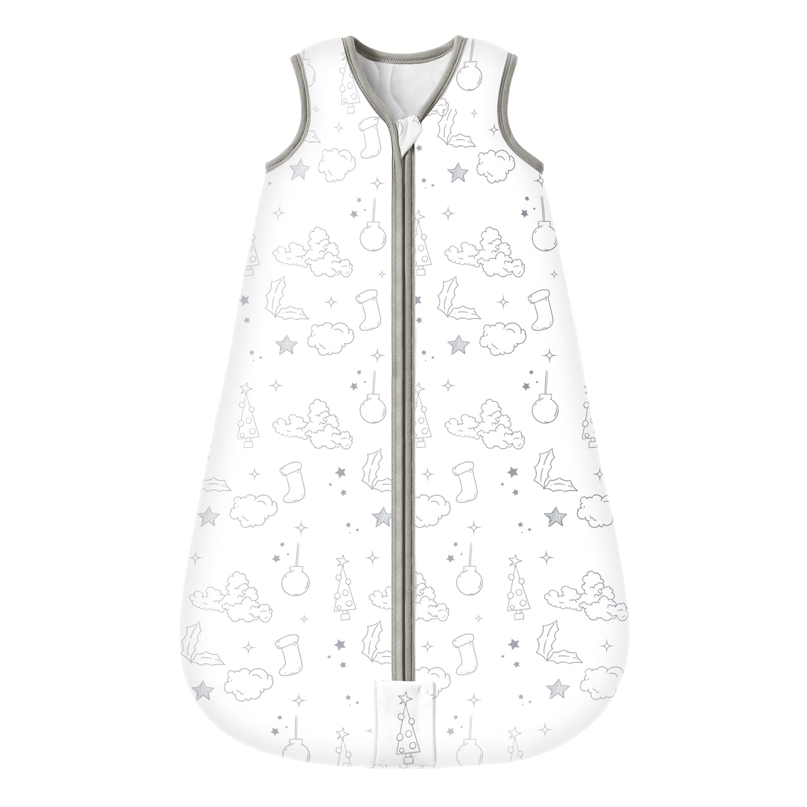 Mosebears 2.5 TOG Baby Sleep Sack - Winter Wearable Blanket with 2-Way Zipper, Soft Cotton Unisex Sleeping Bag for Newborns 0-6 Months (White Cloud) - Perfect for Nursery, Daycare & Travel