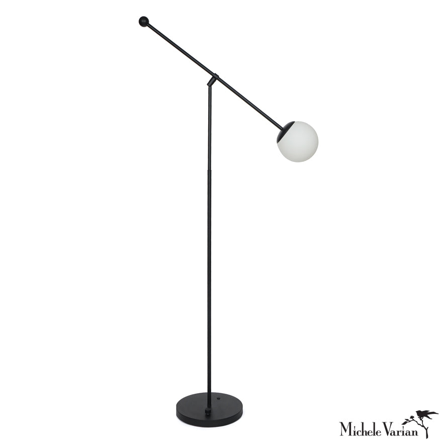 Modern Black Globe Axis Floor Lamp - Adjustable LED Standing Light for Living Room, Bedroom, or Office - Stylish Home Decor Lighting Fixture