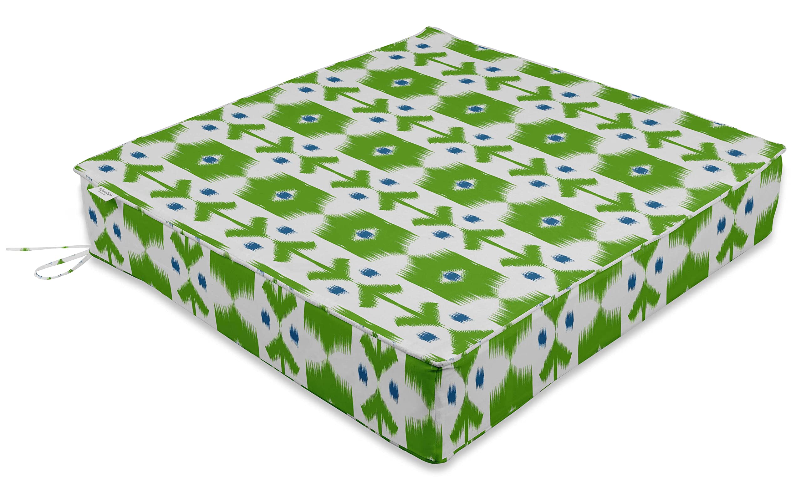 Printed Outdoor Deep Seat Patio Cushions Set - 2pcs All-Weather Replacement Cushions (25x25x5 Inches) - Light Green - Perfect for Patio Furniture, Garden Chairs, and Backyard Lounging