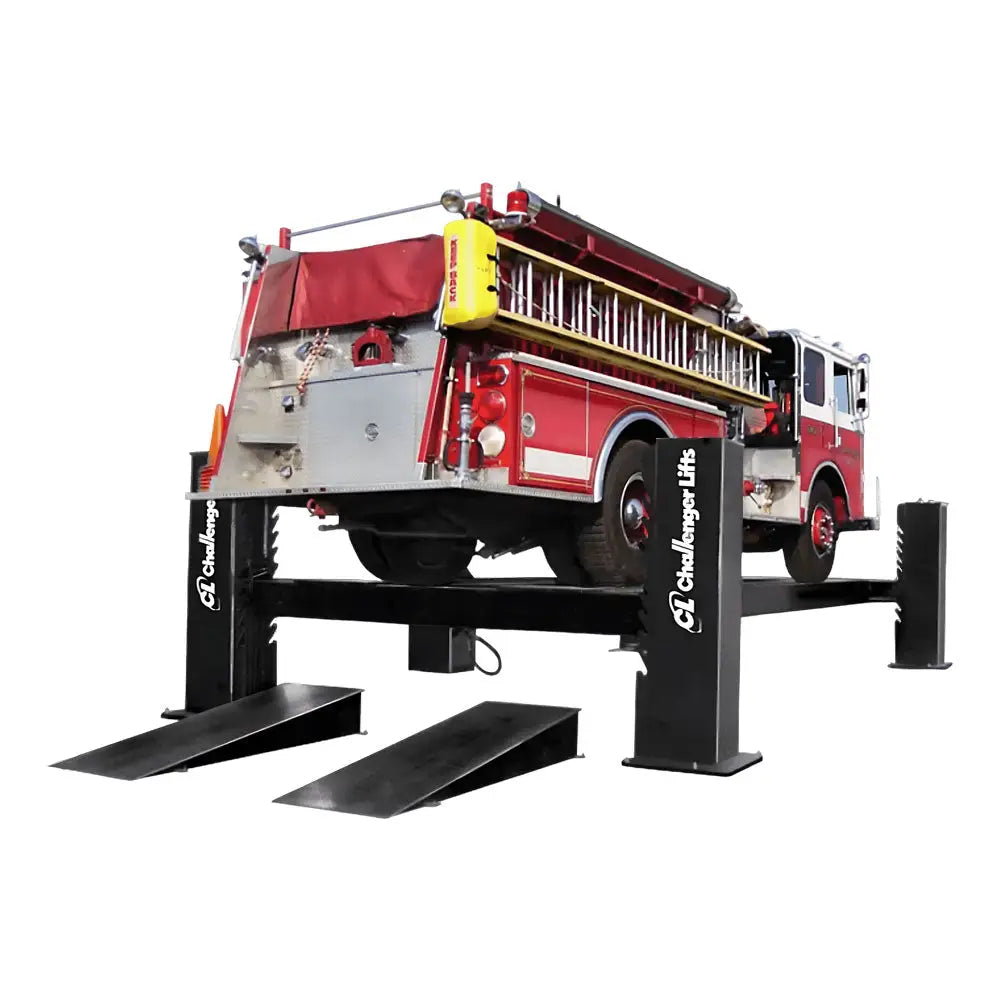 Challenger 44030E HD 4-Post Hydraulic Extended Length Car Lift - 30,000 lb Capacity, Black - Perfect for Auto Repair Shops, Dealerships & Heavy Duty Vehicle Maintenance
