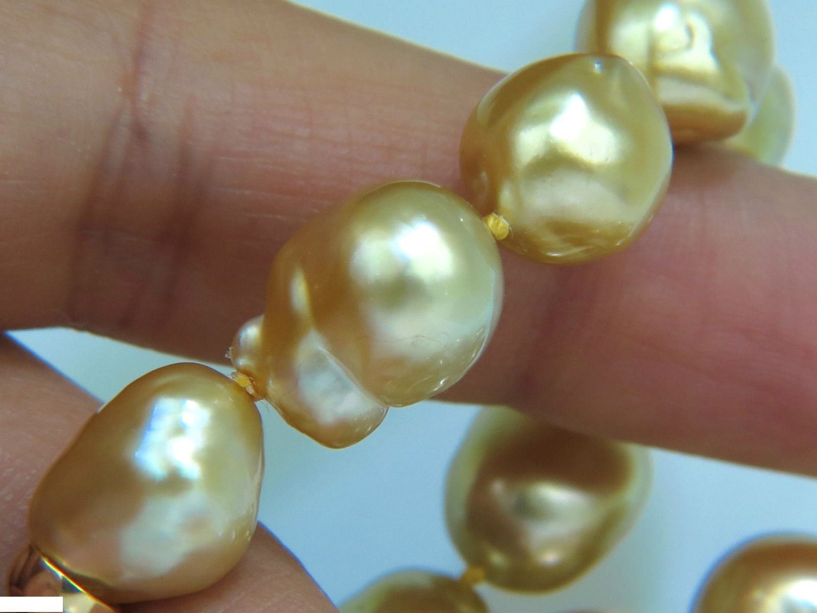 18KT 16.6mm Natural South Sea Golden Pearl Necklace with 1.50CT Diamond Clasp - Luxury Jewelry for Weddings, Anniversaries & Special Occasions