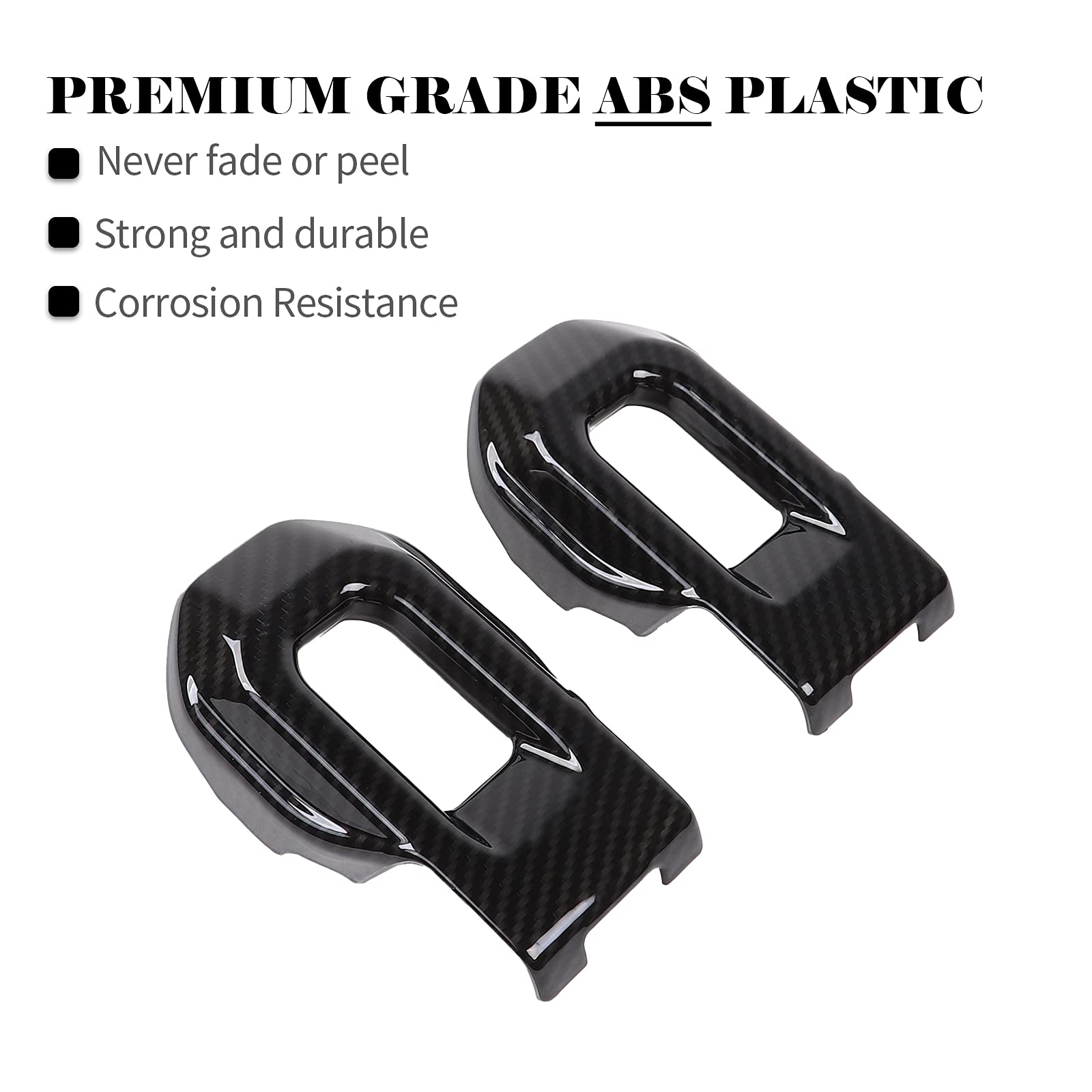 CheroCar Carbon Fiber Hood Lock Latches Cover for 2018-2021 Jeep Wrangler JL JLU & 2020-2021 Gladiator JT - Durable Exterior Accessories & Decorative Stickers for Off-Road Adventure & Car Customization