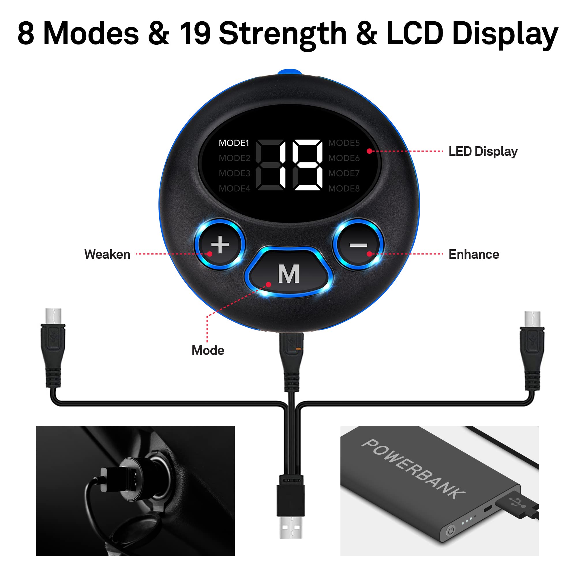 Smart Wireless Ab Toner & Portable Muscle Trainer for Men & Women - Black | Home Gym & On-the-Go Fitness Equipment