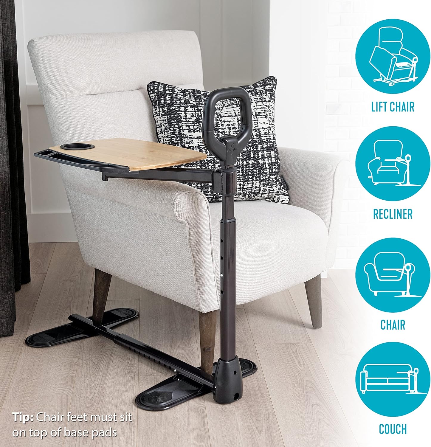 Stander Assist Tray - Adjustable Bedside Table for Meals, Laptops & Books - Perfect for Hospital, Elderly Care & Home Use