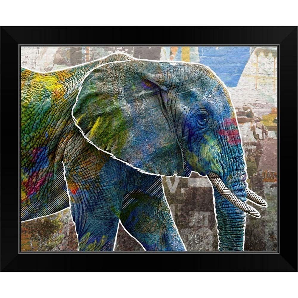 Pop Art Elephant Black Framed Wall Art Print - Modern Home Decor for Living Room, Bedroom & Office