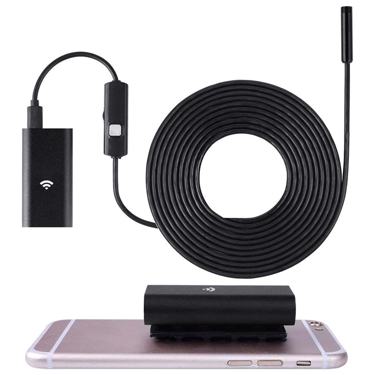 Wireless Endoscope Rechargeable WiFi Borescope - 720P HD Inspection Camera with 6 LED Lights, IP67 Waterproof, 750mAh Battery - Compatible with Android & iOS - Perfect for Plumbing, HVAC, Automotive & Home Inspection