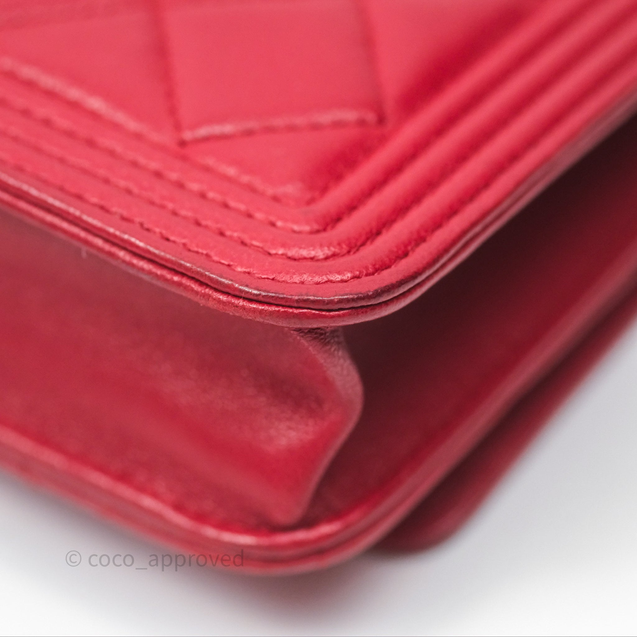 Chanel Boy Wallet on Chain WOC Red Lambskin Ruthenium Hardware - Luxury Crossbody Bag for Women, Perfect for Parties, Date Nights & Evening Events