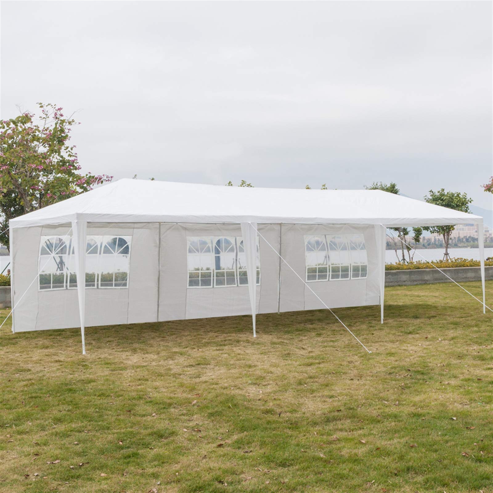 10'x30' Waterproof Outdoor Gazebo Canopy Tent with Removable Side Walls & Spiral Tubes - Perfect for Weddings, Parties, Camping, Market Stalls & Commercial Events